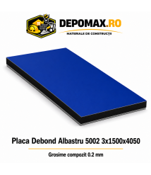 Placa BOND albastru 5002 3mm, 1500x4050mm, aluminiu 0.2mm
